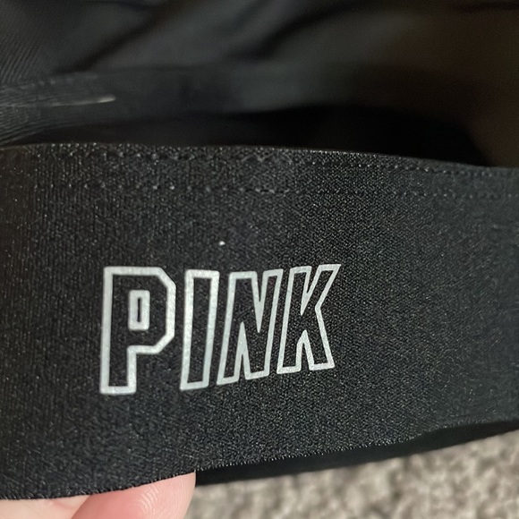 PINK XXS sports bra womens athletic black white strappy padded - Picture 6 of 6